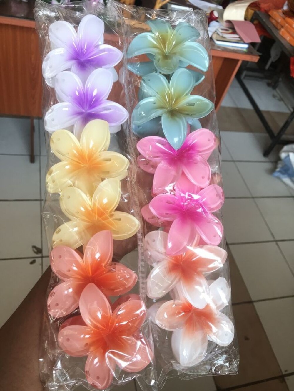 Assorted Tropical Flower Hair Clips - Multi Color Pack